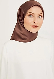 ARMİNE %100 İpek Eşarp Kahverengi