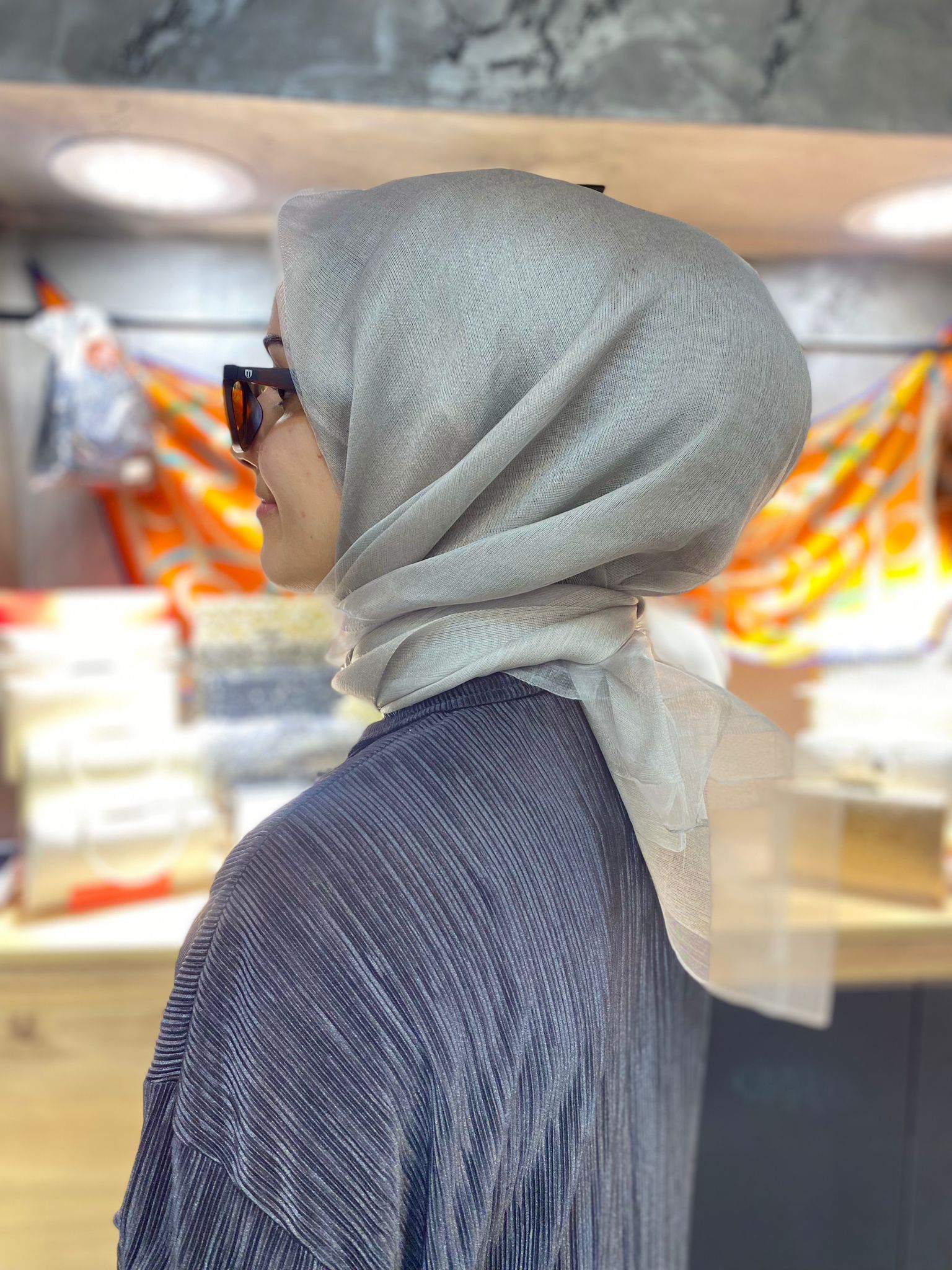 ÇİFT KATLI TÜLLÜ EŞARP